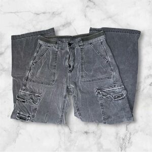 American Eagle Outfitters Gray Wide Leg Cargo Pants